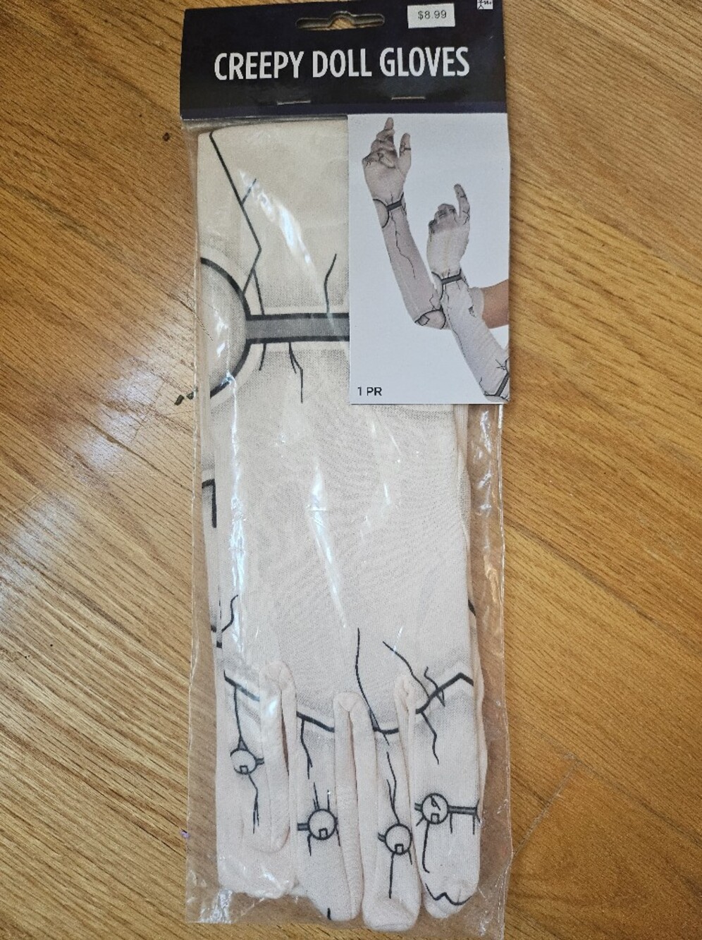 Halloween Creepy Doll Gloves in Cream - NEW